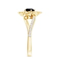 thumbnail image 3 of Rosec Jewels Lab Grown Black Diamond Flower Engagement Ring (0.8 Ct, AAAA Grade) - Black and White Diamond Ring - with Jewelry Box, 10K Yellow Gold, US 7.50, 3 of 8