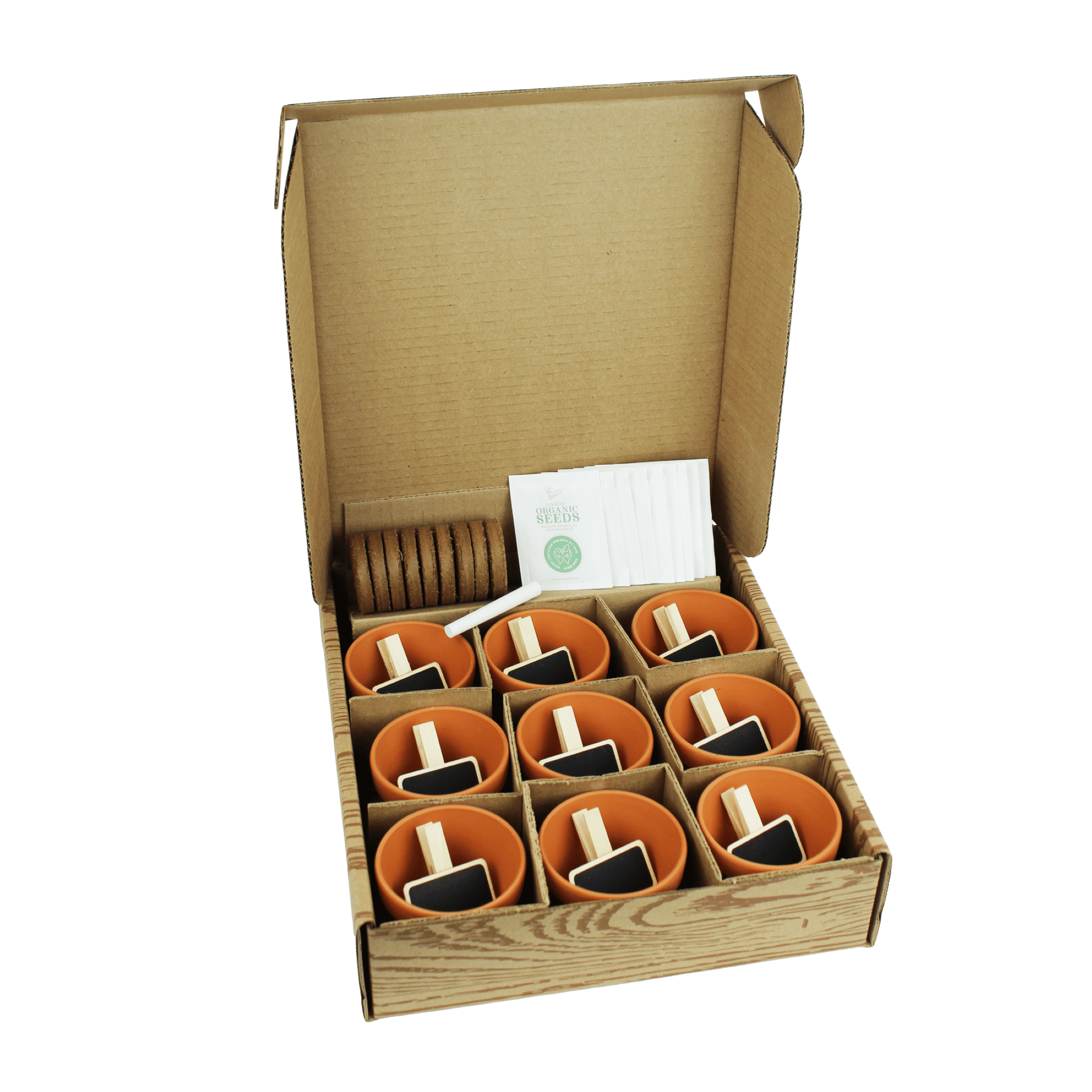 Buzzy Seeds Organic Indoor Herb Garden Starter Kit 9 Varieties