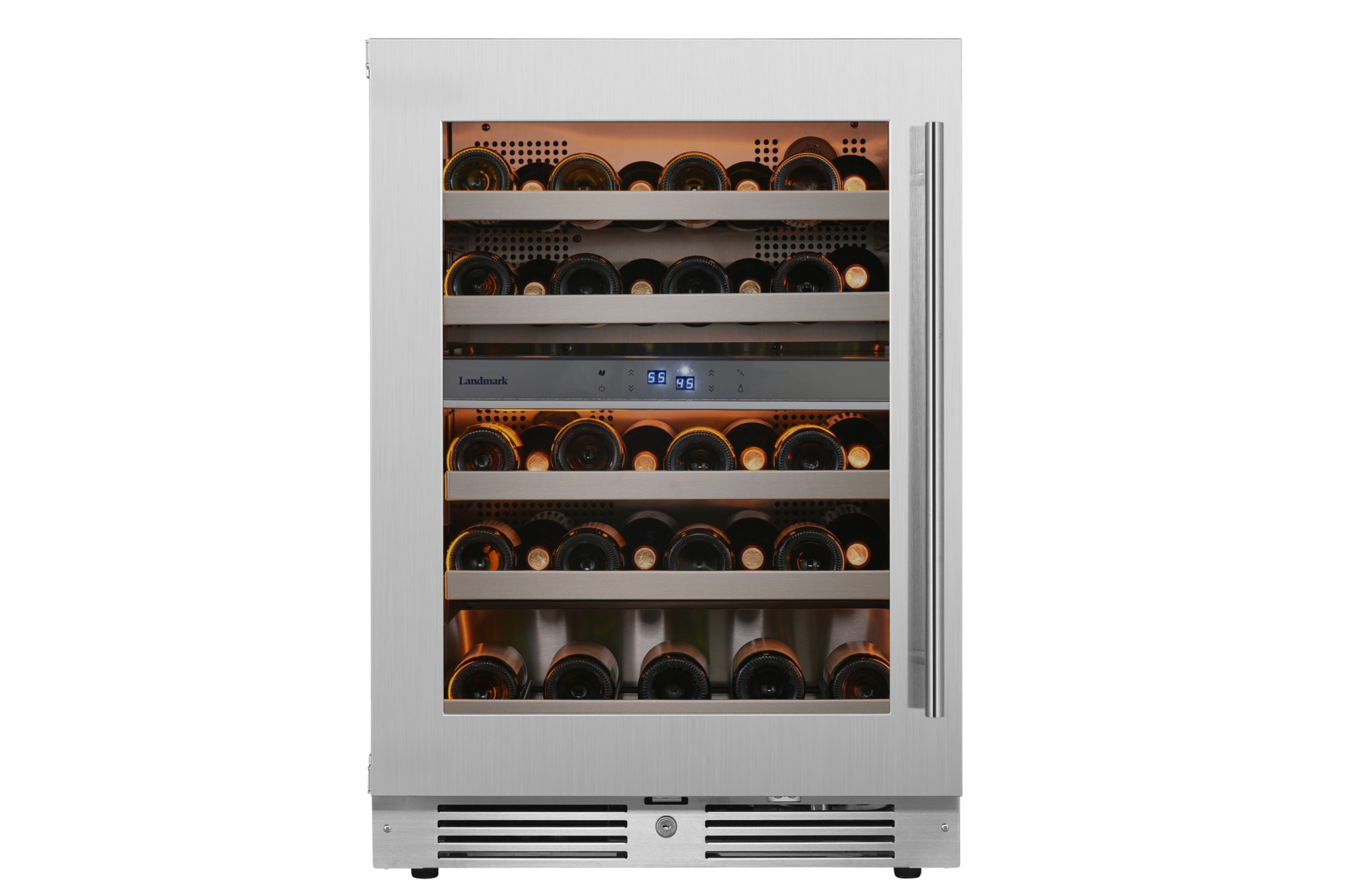 Landmark L3024ui2w-Lh 24" Wide 37 Bottle Dual Zone Wine Cooler - Stainless Steel