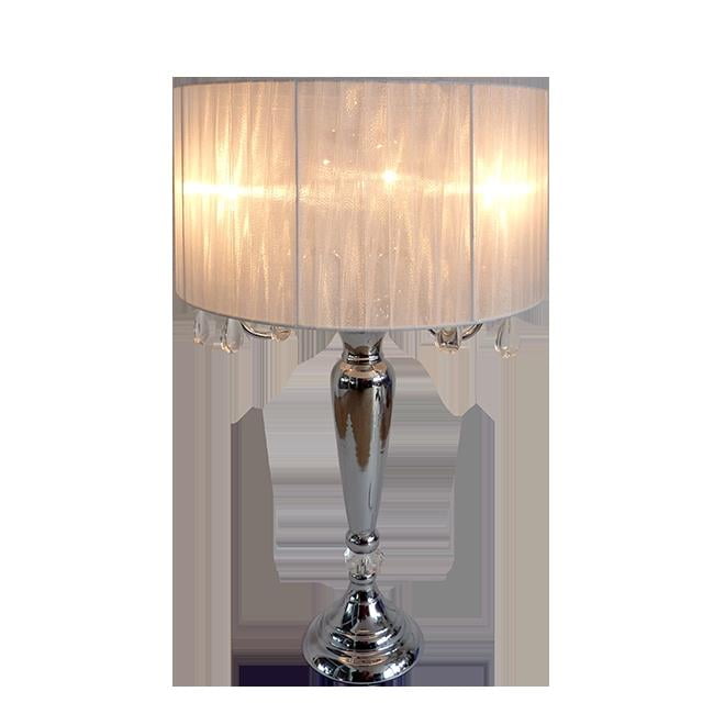 All The Rageslt1034 Wht Trendy Sheer Shade Table Lamp With Hanging All The Rageslt1034 Wht Trendy Sheer Shade Table Lamp With Hanging Crystals White