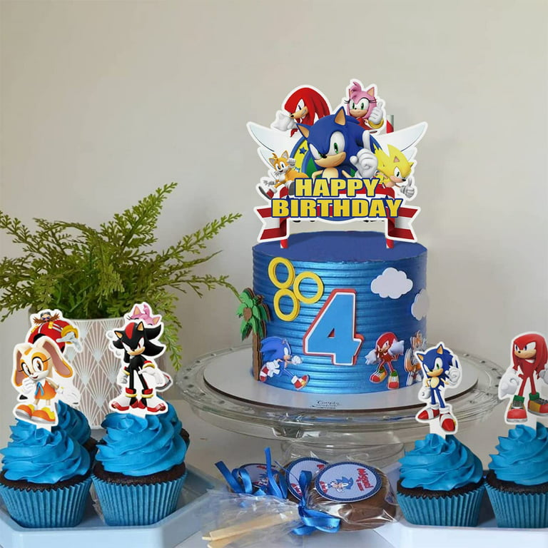 Buy 3 Cake Decorations for Sonic Cake Toppers Birthday Party Supplies Cupcake  Topper Decor Online at desertcartNorway