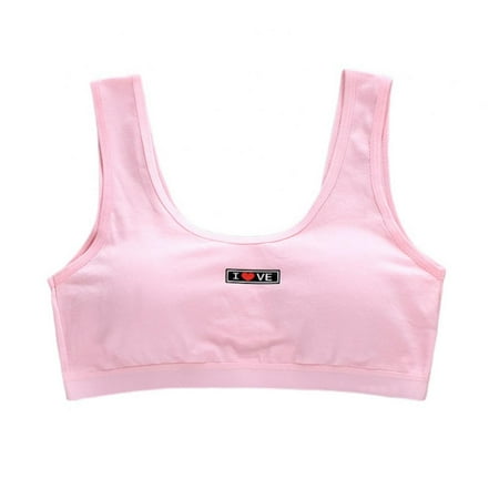 

Bobora Girls Sports Bra Kids Cotton Teenage Underwear Young Girl Training Bra Sports Student Thin Cup Teen Bra