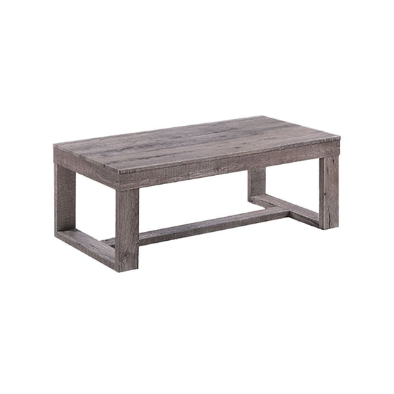 Knic Coffee Table- 48 Inch- Gray Rectangular Top- Double Pedestal Base