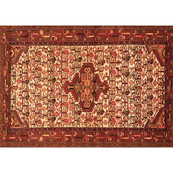 Ahgly Company Indoor Rectangle Persian Orange Traditional Area Rugs, 5' x 7'