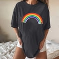thumbnail image 4 of Midsumdr Pride Shirt Women Funny Rainbow Print T Shirt Rainbow Graphic Tees LGBT Equality Shirts Summer Casual Short Sleeve Tops, 4 of 7