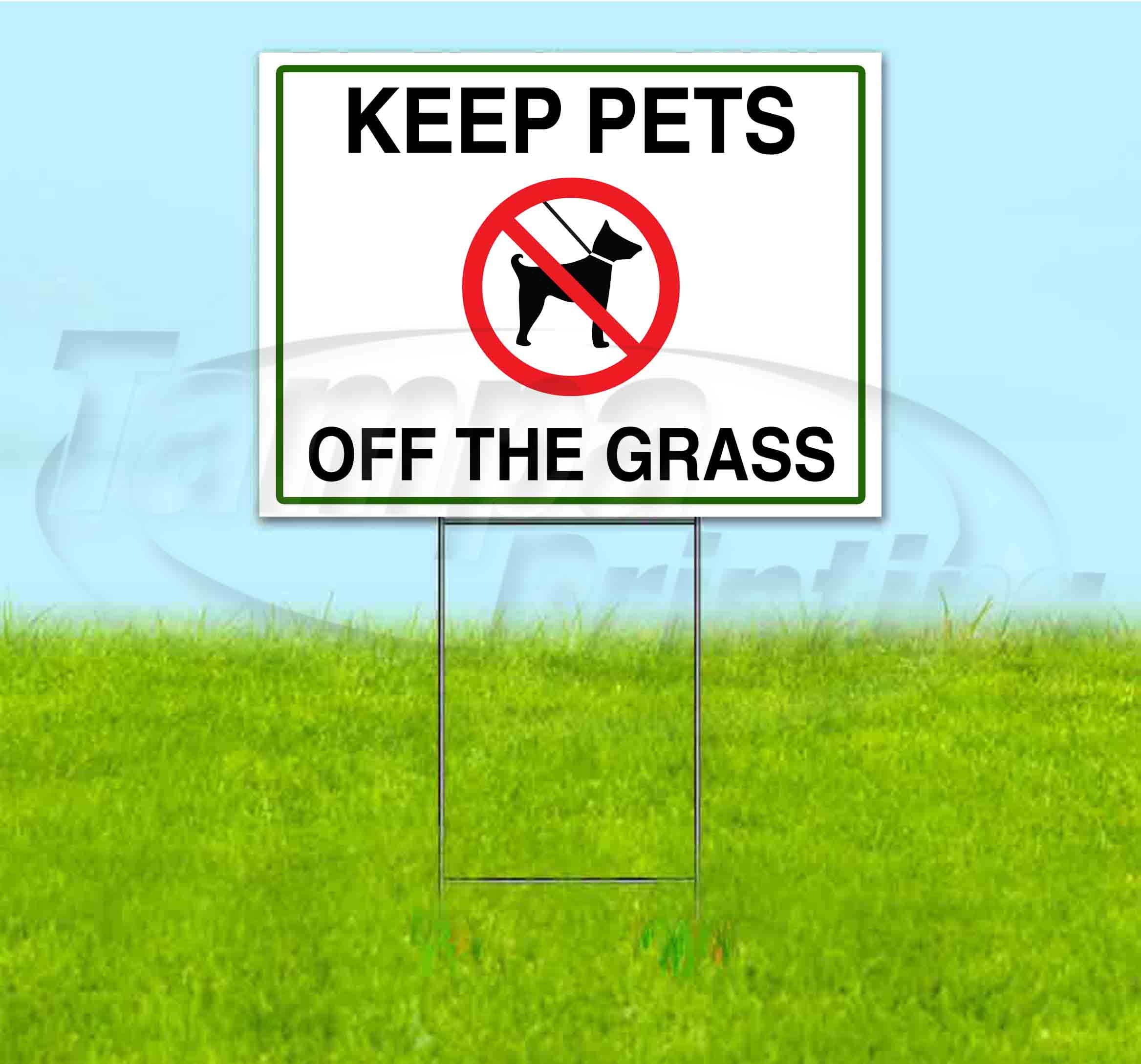 5 PLEASE DON'T DRIVE ON GRASS 8"X12" Plastic Coroplast Signs with Stakes  NEW 