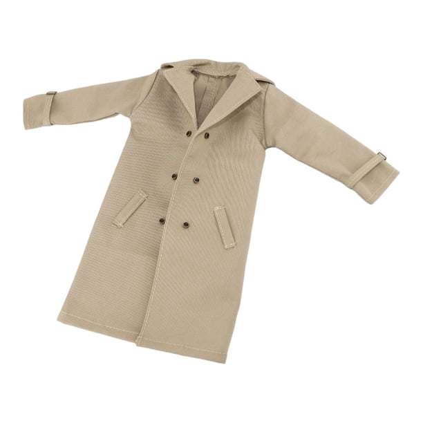 Gabardina 1/6 Abrigo resistente al desgaste Fácil de usar Abrigo cortavientos informal Caqui