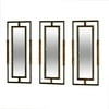 Three-Piece Metal Rattan Mirror Set