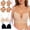 Beige, variant on Low Back Bras for Women-Seamless Invisible Backless Bra-Demi Lightly Lined No Show Low Cut Bra Halter Multiway Bras
