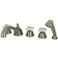 thumbnail image 1 of Kingston Brass KS33585PX Three Handle Roman Tub Filler with Hand Shower, 1 of 2