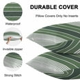 thumbnail image 4 of Waterproof Throw Pillow Covers Set of 2, 20x20 Inch Sage Green Ombre Stripe Decorative Pillowcases Outdoor Pillow Slip Cushion Covers Set for Couch Tent Farmhouse Striped Gradient, 4 of 7