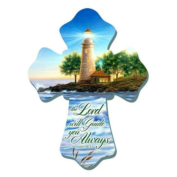 Glow Decor 261391 6 x 8 in. Lighthouse & The Lord Will Guide You Wall Cross