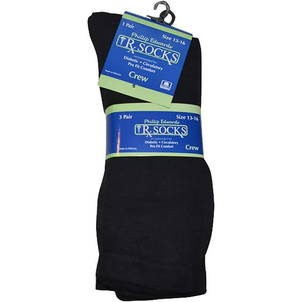 Diabetic Socks for Men XL Crew Length Mens Size Non Binding 13-16