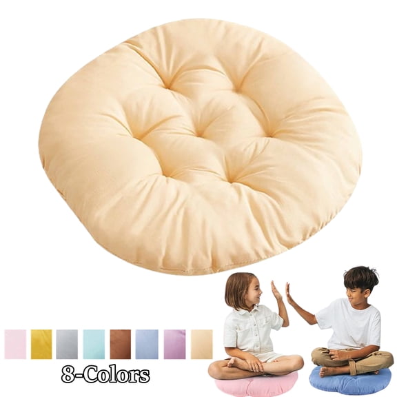 Fmxomd 15.8Inch Round Floor Cushions, Flexible Seating Classroom Furniture Floor Pillow for Home, Yoga and Meditation (Beige, 1Pack)
