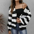 thumbnail image 6 of Jalioing Striped Cardigan Womens Long Sleeve Cover up Fall Winter Single-Breasted Lightweight Sweater, 6 of 6