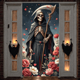 thumbnail image 2 of Gothic Banner Halloween Skeleton Design Romantic Floral Theme for Party Decoration Holiday Event Celebration, 2 of 5