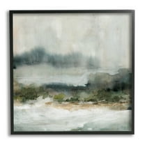 Stupell Industries Mysterious Abstract Nature Murky Fog Watercolor Scene Painting Black Framed Art Print Wall Art, Design by Carol Robinson