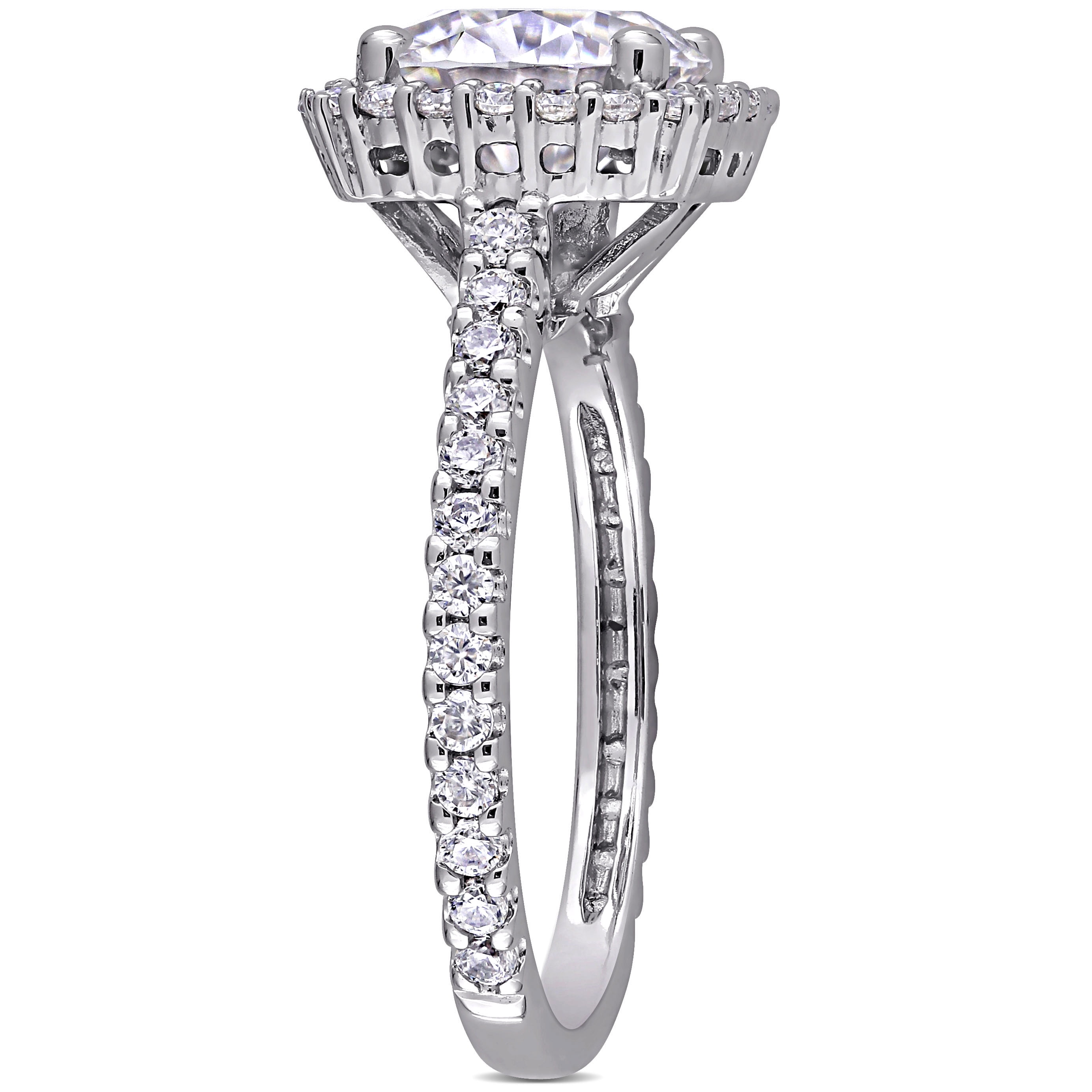 Everly Women's Created Moissanite 10K White Gold Engagement Ring