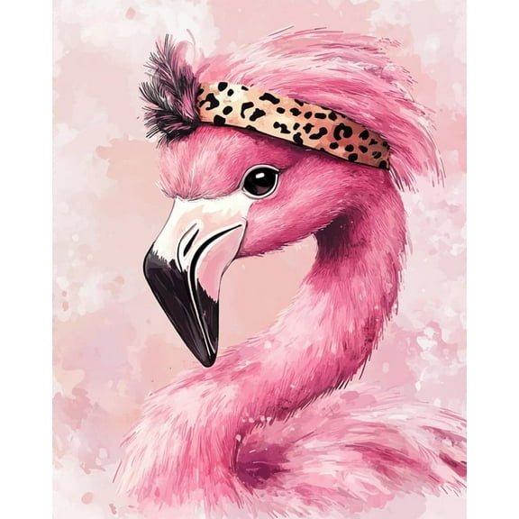 Paint by Numbers for Adults Kids Beginner Pink Punk Flamingo DIY Acrylic Painting by Numbers Kits with Brushes Acrylic Pigment Home Decoration Gifts 16 x 20 inch