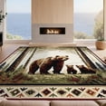 thumbnail image 2 of Design&I 2'x3' Washable Throw Rug Low Profile Daily Traffic Ready Accent Cabin Sunset Wildlife Forest Motif Woodland Bathroom Medieval for Hallway, Laundry Room, 2 of 7