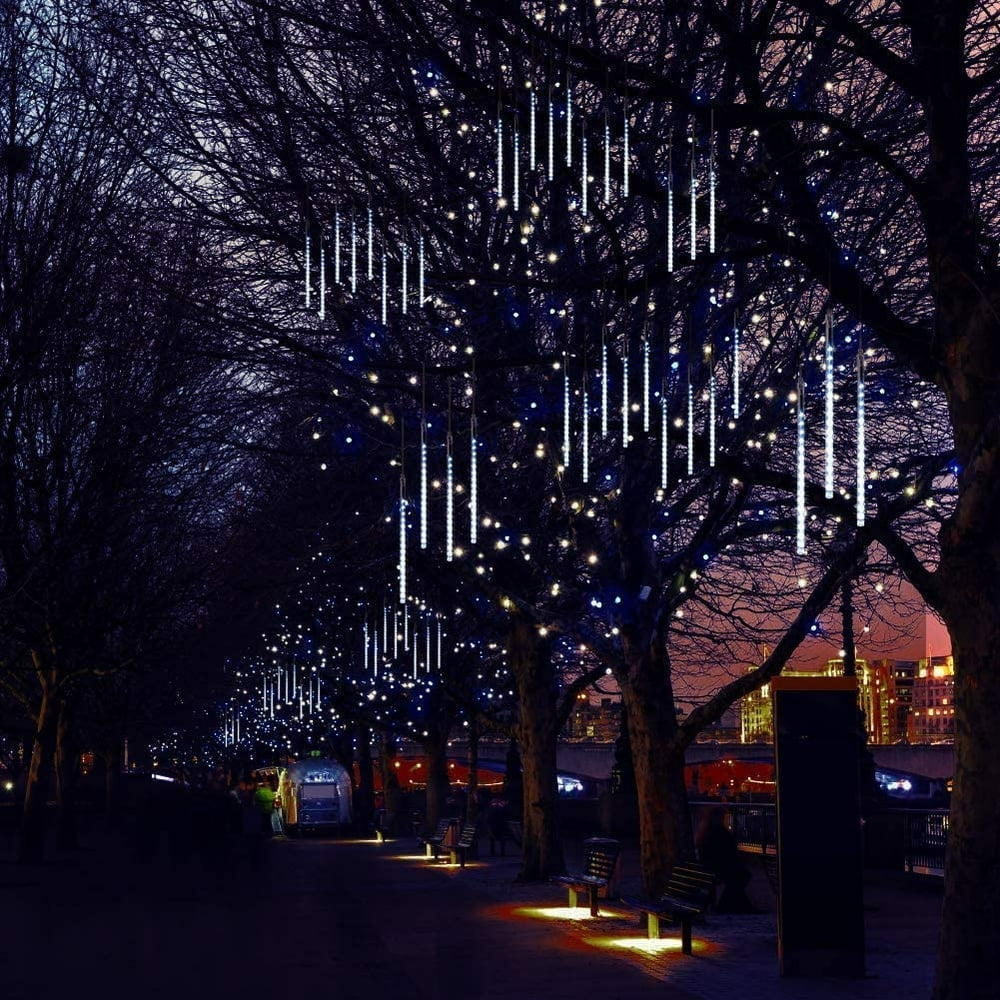 11.8 inch 8 Tube 224 LED Meteor Shower Rain Lights, Drop/Icicle Snow