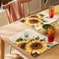 thumbnail image 4 of Pastoral Sunflower Placemats Set of 8, Country Floral Retro Letter Background Non-Slip Place Mats Washable Table Mats for Kitchen Dining Table Decorations Indoor/Outdoor, 4 of 9