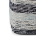 thumbnail image 4 of Simpli Home Clay 18 inch Wide Boho Square Pouf in Patterned Blue Melange Cotton, 4 of 4
