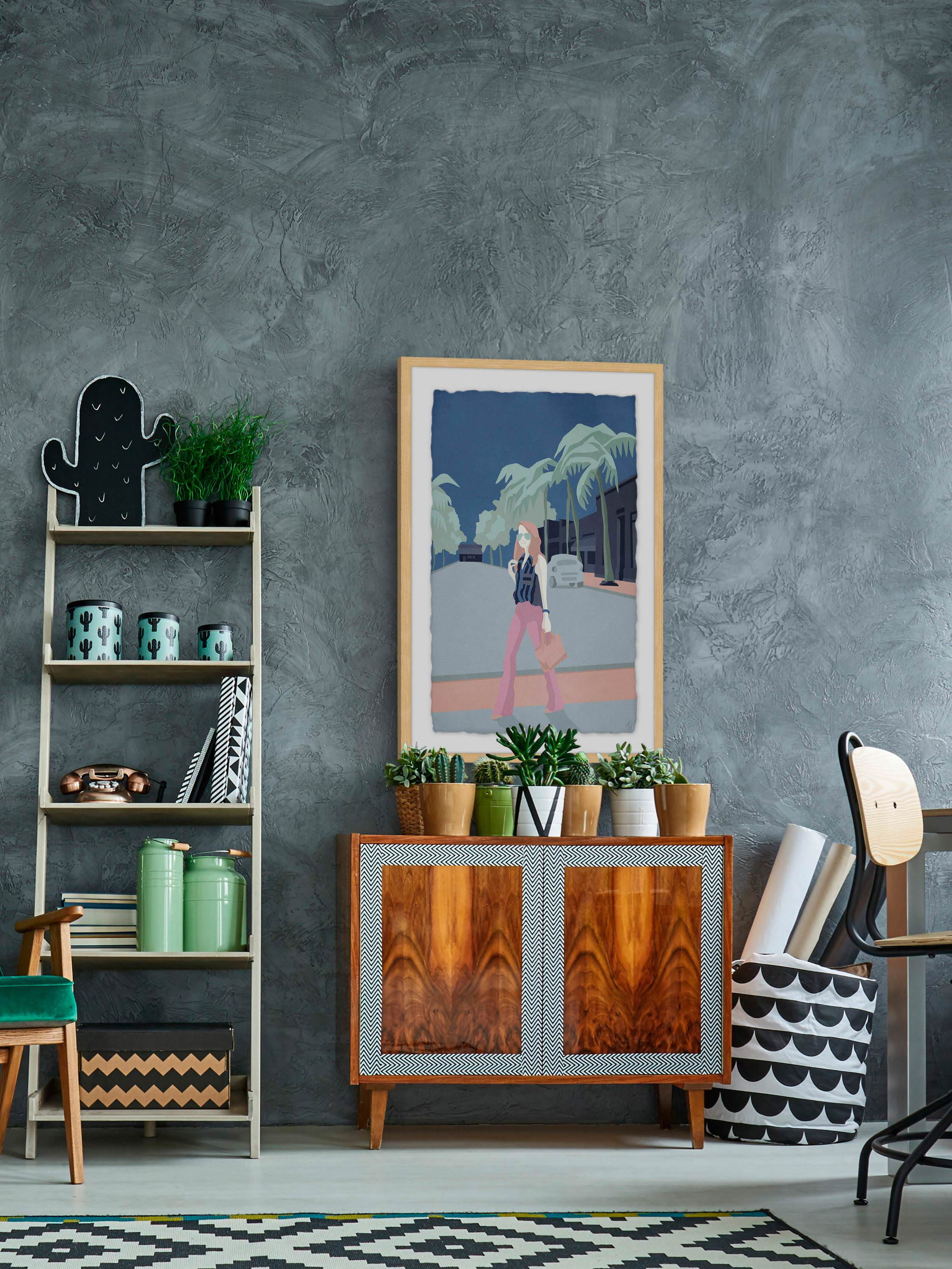 Palm Fashion Framed Painting Print