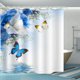 thumbnail image 1 of Juego de cortinas de ducha impermeables para accesorios de baño, Blue Drea, 1 of 3