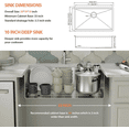 thumbnail image 3 of 30x19 Inch Undermount Kitchen Sink - Premium 18-Gauge T-304 Stainless Steel, Deep Single Bowl with Advanced SoundGuard Coating for Quiet, Durable Performance, 3 of 4