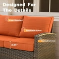 thumbnail image 5 of Ovios 6 Pieces Patio Furniture Set All-Weather Outdoor Sectional Patio Sofa Wicker Rattan Conversation Set with 42" Gas Propane Fire Pit Table for Backyard, 5 of 9
