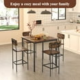 thumbnail image 5 of Bifanuo Dining Table Set for 4, Kitchen Table and Chairs for 4 Dining Room Table Set, Space-Saving Design, Industrial Kitchen Table Set for Family Dinner, Party, Brown, 5 of 7