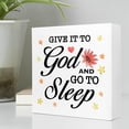 thumbnail image 3 of Zomyto 7x7 In Give It to God and Go to Sleep Wooden Box Sign Rustic Bedroom Religious Wood Sign, 3 of 6
