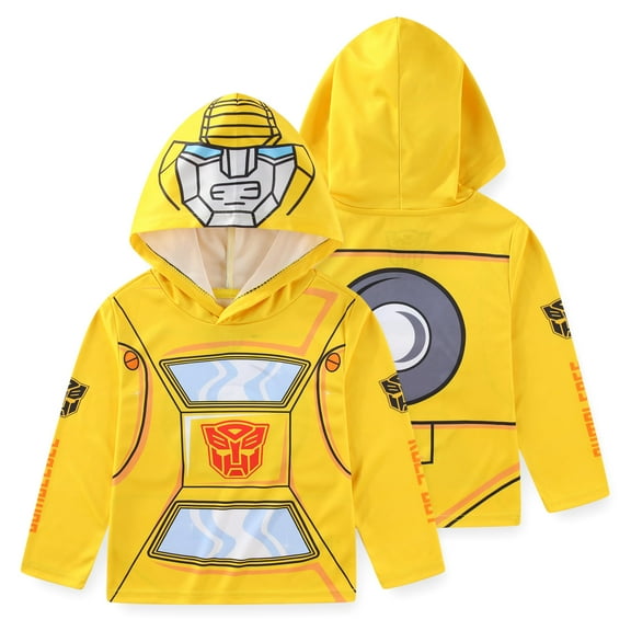 Transformers Bumblebee Long Sleeve Hooded Shirt (Boys), Sizes 4-20