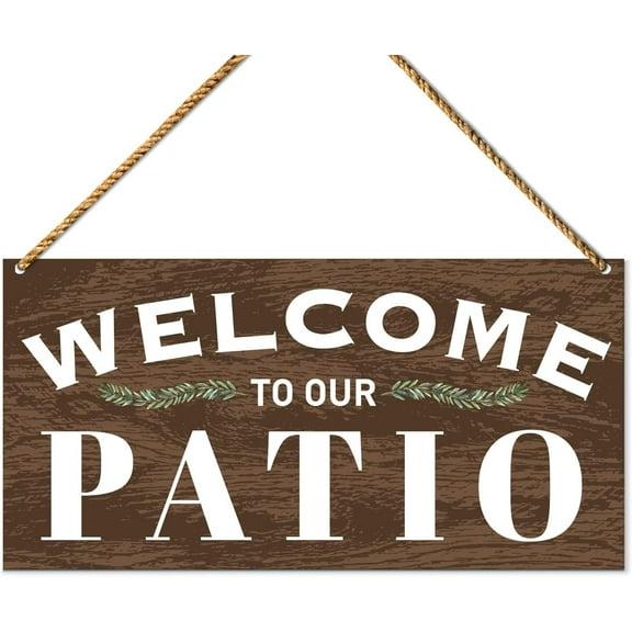 Wood Sign 5x10 Inch Patio Wood Sign Decor Welcome Sign For Patio Front Back Porch Decoration Deck Bar Garden Backyard Decor New House Home Welcome To Our Patio Wooden Sign Gift For Women Men