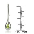thumbnail image 2 of Sterling Silver Peridot Teardrop Lotus Drop Earrings, 2 of 2