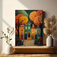thumbnail image 6 of Whimsical Village Landscape Canvas Print Home Kitchen Entryway Wall Art, 6 of 8