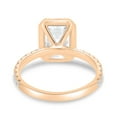thumbnail image 4 of ESTE ORIGIN 4.00Ct Emerald Cut Lab-Grown Diamond Engagement Ring – Pavé Band, Classic Halo Setting in 10K Rose Gold for Women US 8.5, 4 of 8