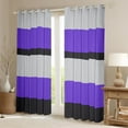 thumbnail image 2 of Erosebridal Geometric Stripes Curtains and Drapes (42Wx90L),Grey Purple Curtains Pack of 2 (42Wx90L),Abstract Artwork Black Out Curtains,Lines Room Decoration, 2 of 6
