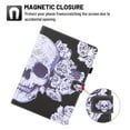 thumbnail image 2 of Universal 10" Tablet Case Flip Painted Leather Folio Stand Cover For iPad 9.7/Samsung Tab A 10.1/Amazon Fire HD 10.1/ iPad 10.2 and More 9.5-10.5 inch Tablet,Skull Flower, 2 of 5
