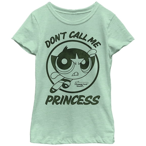 Girl's The Powerpuff Girls Buttercup Don't Call Me Princess Graphic Tee Mint Medium