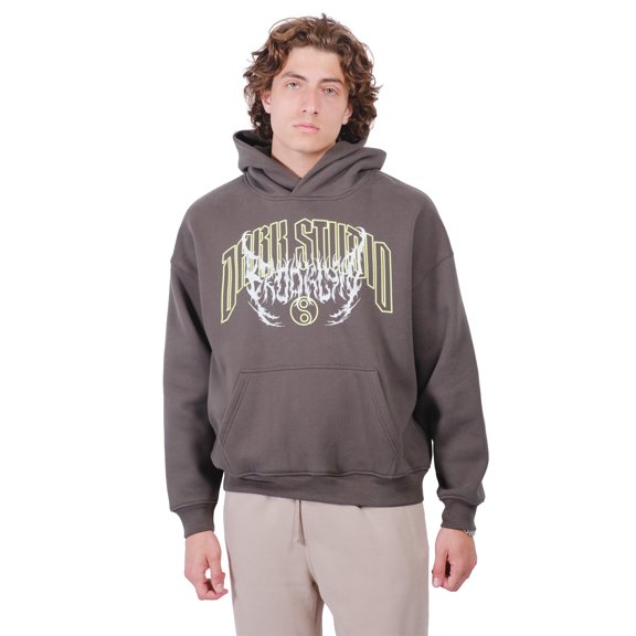 Brooklyn Cloth Heavy Weight Dark Studio Hoodie, Graphic Fleece Sweatshirt, Dusty Black, Small