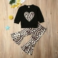 thumbnail image 4 of Toddler Kid Baby Girl Leopard Clothes T-shirt Sweater Pants Outfit Set Tracksuit, 4 of 5
