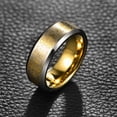 thumbnail image 4 of JQUEEN Men's 8mm Cross Pattern Tungsten Wedding Rings Golden Ring Size 7-12, 4 of 5