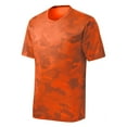 thumbnail image 5 of Mens Moisture Wicking CamoHex Polyester T-Shirt Neon Orange XL, 5 of 8