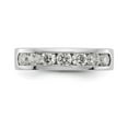 thumbnail image 4 of 950 White Platinum Wedding Diamond Round Ring Band, Size 5, 4 of 7