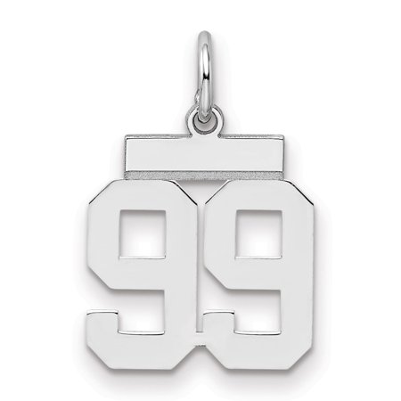 Sterling Silver Number 99 Pendant Charm in Bold Block Font, Unisex Motivational Necklace for Athletes and Sports Fans, Symbol of Achievement and Identity