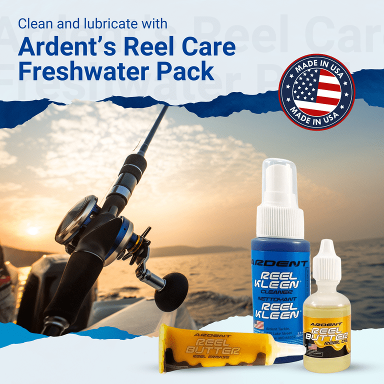 Ardent Reel Care Freshwater 3 Pack, Includes Reel Butter Grease, Reel Kleen  Cleaner, Reel Butter Oil, Long Lasting Protection, Prevents Corrosion and  