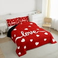 thumbnail image 3 of jejeloiu Happy Valentins'S Day Bedding Comforter Set,Cartoon Heart Print Twin Comforter Sets,Red White Bedding Set For Girls,Super Cozy Room Decor Reversible,2-Piece, 3 of 8