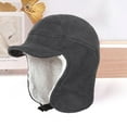 thumbnail image 4 of Chapeau de Sport d'Hiver en Plein Air Visage Oreille Protection Douce en Peluche Résistant au Froid Couleur Unie Bordée Réglable Ski Cyclisme Chapeau de Pointe, 4 of 10